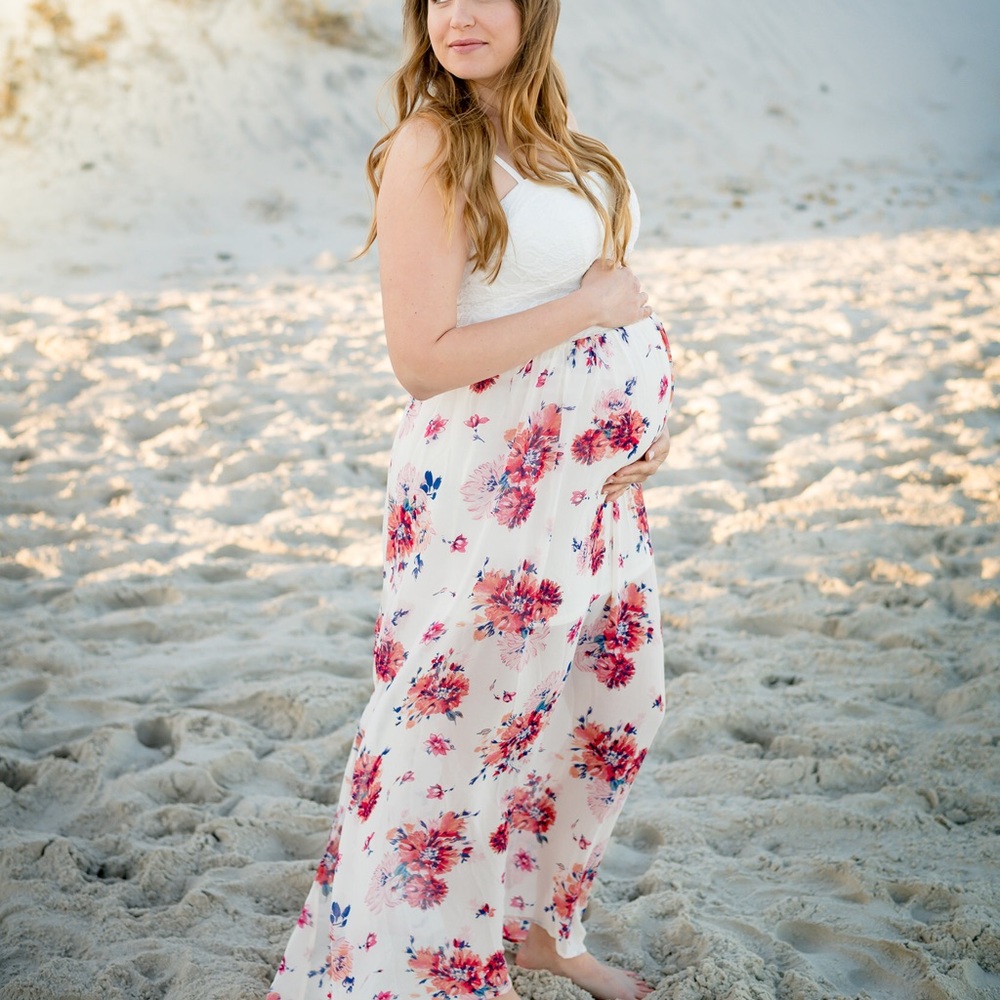 White Lace detail and Floral Maxi